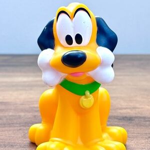 DISNEY Store PLUTO Dog Chewing Bone in Mouth Toy Action Figure Cake Topper